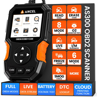 ANCEL AS300 OBD2 เครื่องสแกนเนอร์ อ่านและลบโค้ดเครื่องยนต์ E…