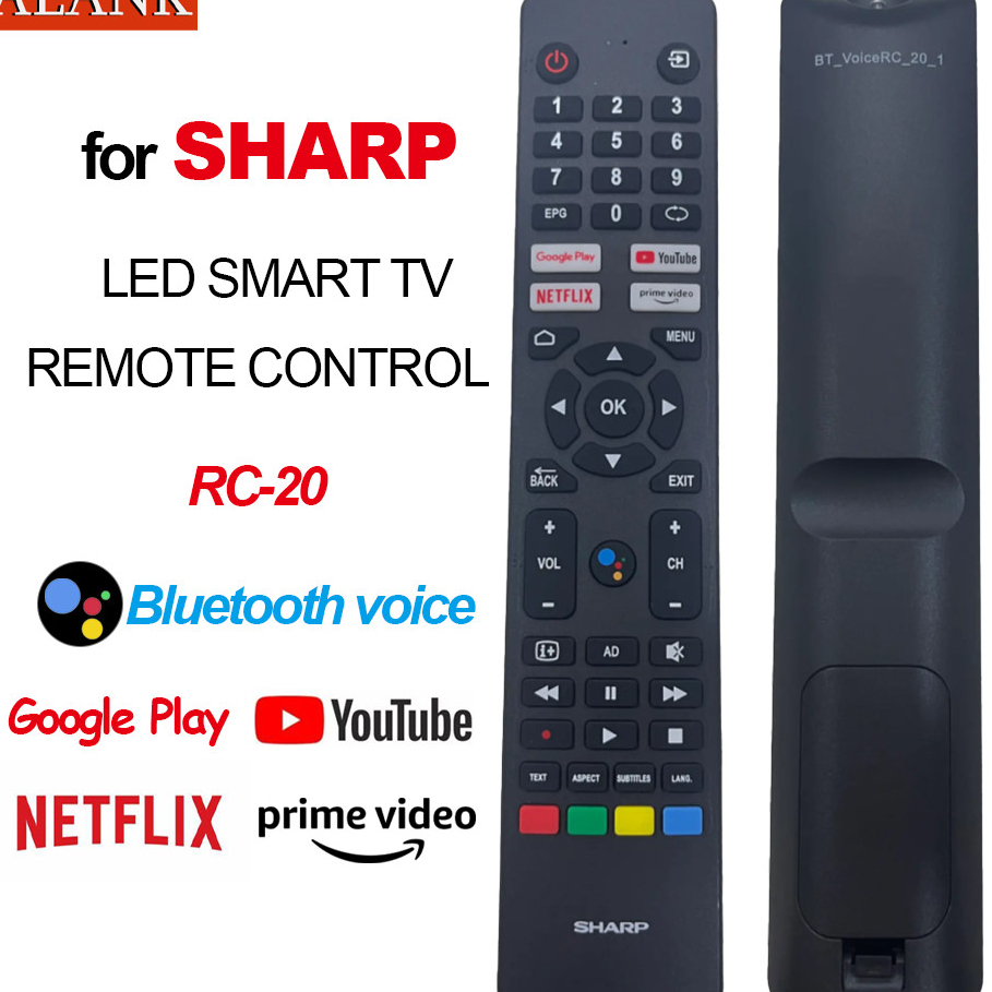 สําหรับรีโมทคอนโทรลสมาร์ททีวี SHARP ใหม่รองรับฟังก์ชั่นเสียง 4K 8K UHD Android TV RC-20