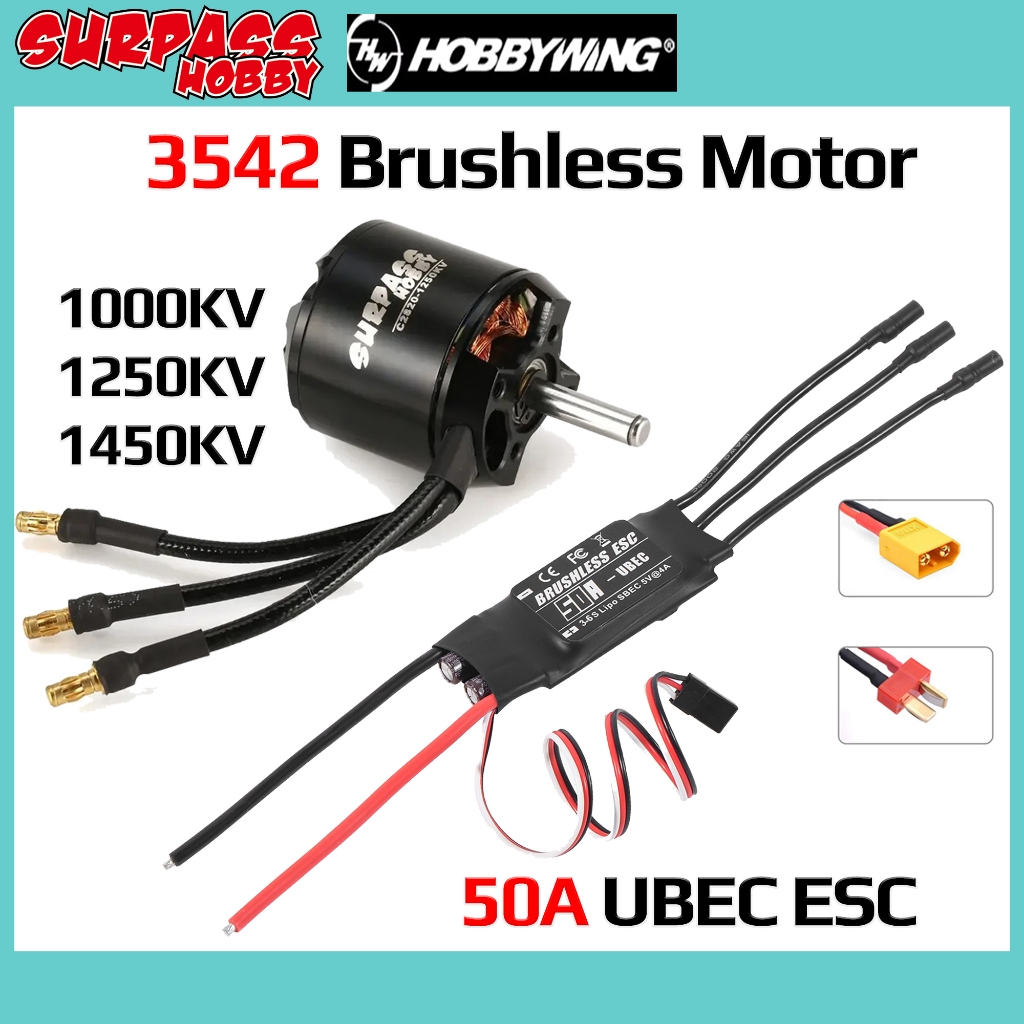 Surpass Hobby C3542 1000KV 1250KV 1450KV Outrunner มอเตอร์ไร้แปรง 50A 3-6S 5V/4ABEC ESC สําหรับ RC F