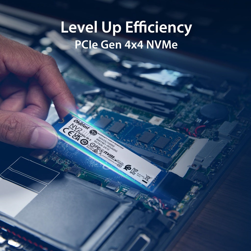 (พร้อมส่ง) Okitfast NVMe Gaming SSD Gen4 PCle. M.2 2280 สูงสุด 7.300 MB/s-Schreibe