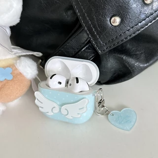 IMD 3D สเตอริโอปีกพวงกุญแจหูฟังสําหรับ AirPods 1 2 3 4 Pro หูฟังไร้สายบลูทูธ AirPods Pro2 กันกระแทกปลอก