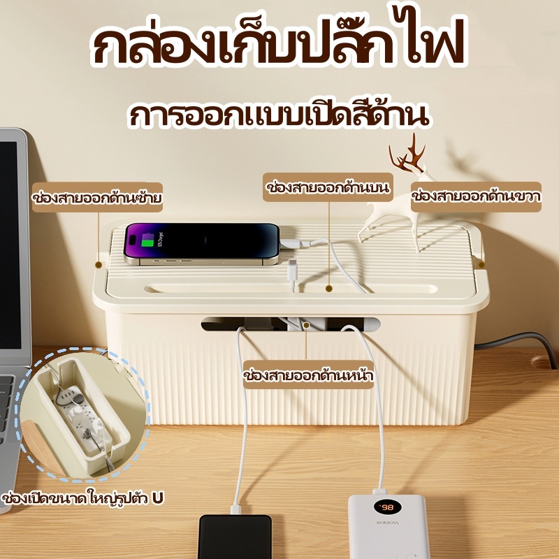 กล่องเก็บสายเคเบิล WKPFR893, ที่เก็บสายไฟพลาสติก กล่องเก็บของแบบตั้งโต๊ะ, สายไฟเครื่องชาร์จอเนกประสงค์