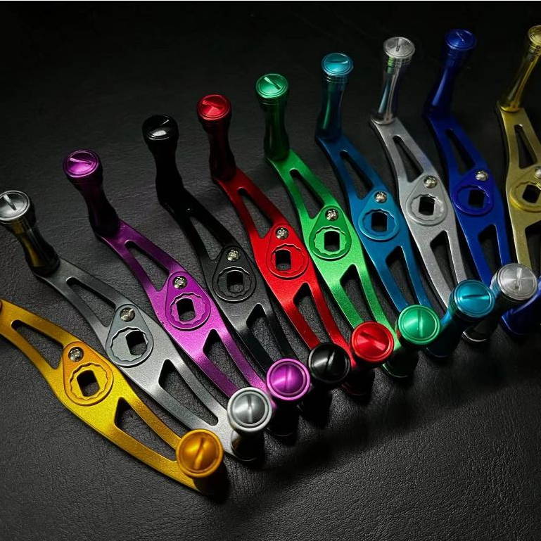 ลูกบิดโลหะ 106 มม. ปรับได้ สีม่วง และสีฟ้า สําหรับตกปลา daiwa abu Shimano diy