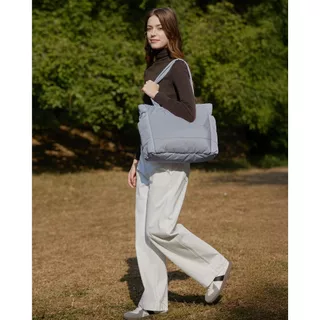 BAGSMART Tote Bag กระเป๋าสะพายผู้หญิง ขนาดใหญ่ มีช่องใส่โน้ตบุ๊ก มีหลายช่อง น้ำหนักเบา ทรงพัฟฟี่