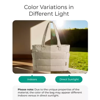 BAGSMART Tote Bag กระเป๋าสะพายผู้หญิง ขนาดใหญ่ มีช่องใส่โน้ตบุ๊ก มีหลายช่อง น้ำหนักเบา ทรงพัฟฟี่