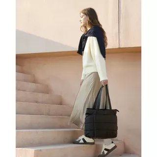 BAGSMART Tote Bag กระเป๋าสะพายผู้หญิง ขนาดใหญ่ มีช่องใส่โน้ตบุ๊ก มีหลายช่อง น้ำหนักเบา ทรงพัฟฟี่