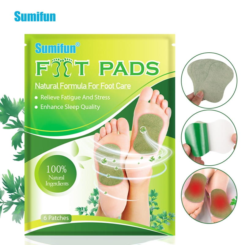 6 ชิ้น Sumifun แพทช์เท้าที่มีประสิทธิภาพเพื่อลบสารพิษแผ่นเท้า Detox พลาสเตอร์