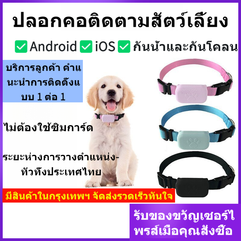 【🚚สต็อกในกรุงเทพ】 gps สัตว์เลี้ยง ติดตามแมวสุนัข ปลอกคอแ | gps สัตว์เลี้ยง android/ios | ฝึกน้ำและป้องกันดิน | |ไม่ต้องใช้ SIM คาด|การระบุตำแหน่งระยะไกล