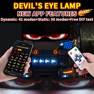 24V รถบรรทุก Devil Eye Light รถบรรทุกจอแสดงผล LED แบบไดนามิกแผงยืดหยุ่น LED Matrix Pixel แผงโปรแกรม APP ควบคุม