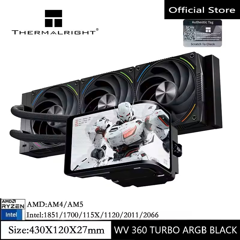 Thermalright WONDER VISION 360 TURBO 6.67 นิ้ว 3D หน้าจอโค้ง CPU Water Cooler CPU Liquid Cooler Magnetic /LGA1851/1700/AM5