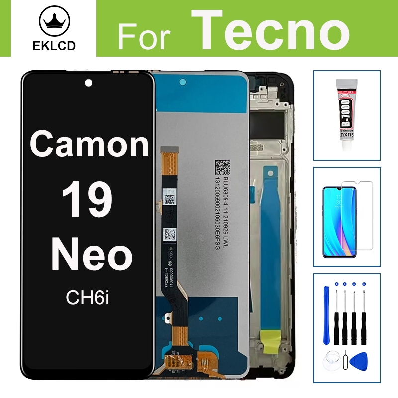 6.8 "จอแสดงผลสําหรับ Tecno Camon 19 Neo CH6i LCD Touch Screen Digitizer Assembly กรอบอะไหล่ซ่อม