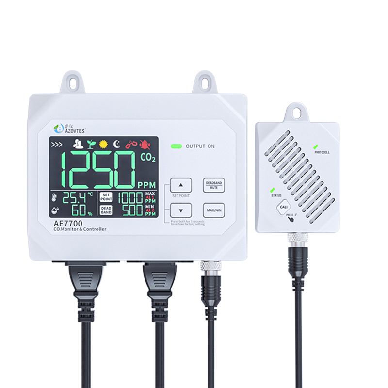 AZOVTES AE7700 CO Monitor & Controller Digital Wall Mount CO2 Controller CO2 Monitor Meter สําหรับเร