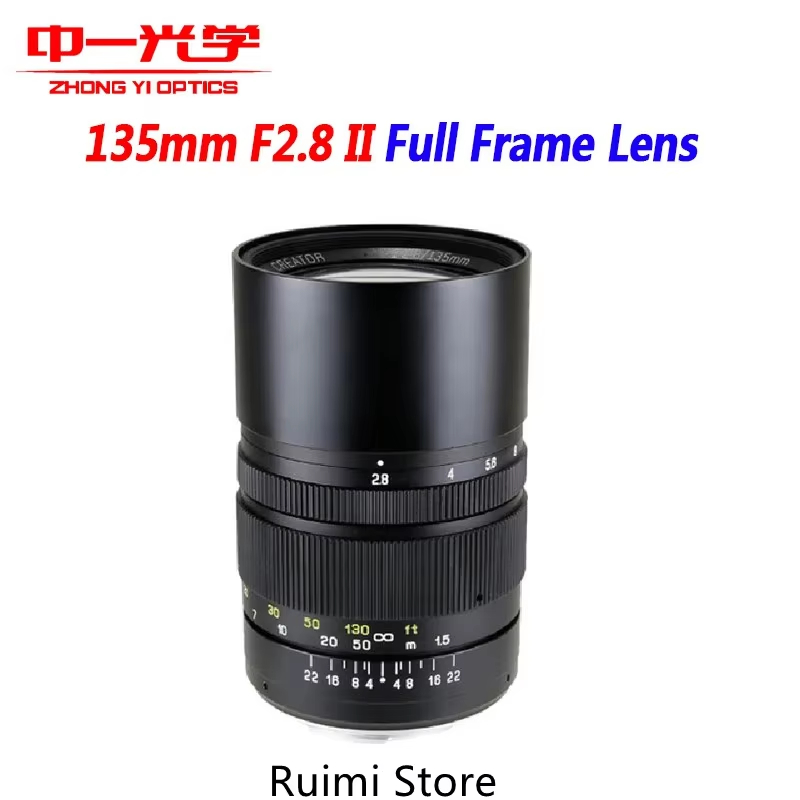 Zhongyi Mitakon 135 มม.F2.8 II เลนส์กล้องโทรศัพท์ฟูลเฟรมสําหรับ N/ F/ C/ S FE Pantax PK DSLR SLR 135