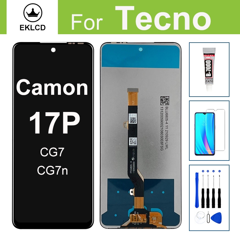 6.8 "หน้าจอสําหรับ Tecno Camon 17P 17 P CG7 CG7n จอแสดงผล LCD Touch Screen Digitizer Assembly อะไหล่