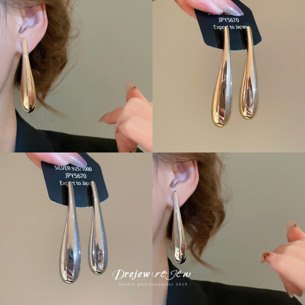 ต่างหูเรียบง่ายสไตล์ยุโรป-อเมริกัน ทำจากเงินSterling Silver 925% เหมาะสำหรับสวมใส่ประจำวันหรือโอกาสพิเศษ