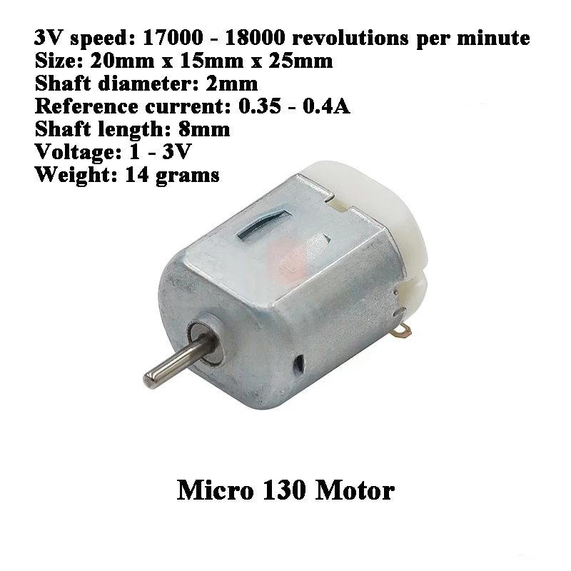 มอเตอร์ DC 130 ขนาดเล็ก พร้อมใบพัด 72มม. สำหรับรถ 4WD หุ่นยนต์ DIY เรือ RC เครื่องบินของเล่น thumbnail 6