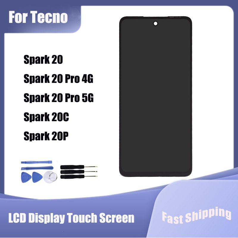 สําหรับ Tecno Spark 20 KJ5 Spark 20 Pro KJ6 KJ8 Spark 20C BG7 Spark 20P จอแสดงผล LCD หน้าจอสัมผัส