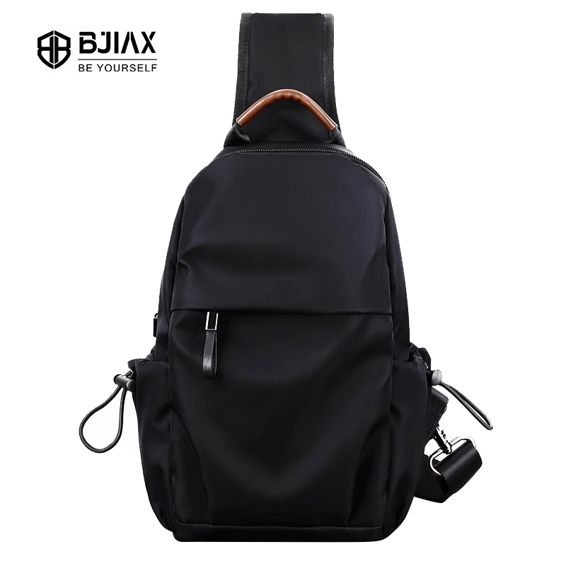 BJIAX กระเป๋าคาดอกผู้ชายลําลองความจุขนาดใหญ่