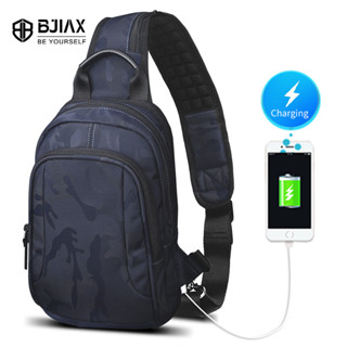 BJIAX กระเป๋าสะพายข้างความจุขนาดใหญ่สําหรับผู้ชาย