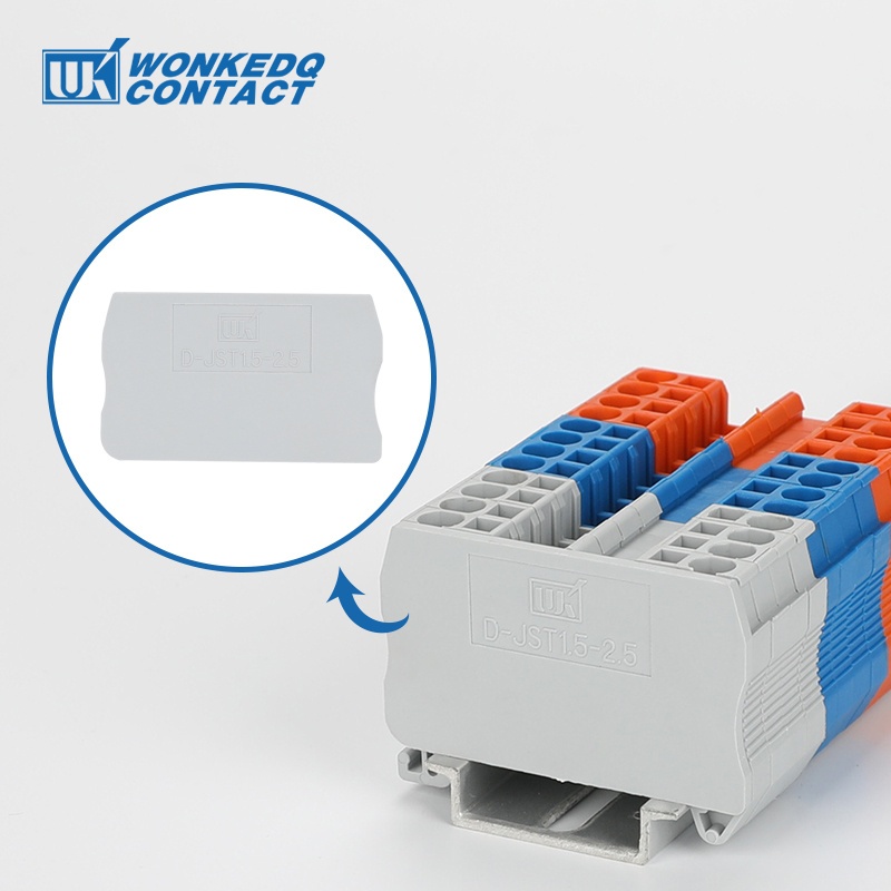 10 ชิ้น D-ST1.5-2.5 ฝาครอบปลายแผ่นพลาสติกสําหรับ ST1.5 ST2.5 PT2.5 Terminal Block 2.5mm2 สายเชื่อมต่ออุปกรณ์เสริม D-ST 1.5-2.5