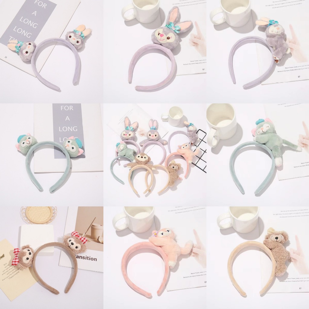 ท่าทางโกหก การ์ตูน Headwear สำหรับ Influencer Live Photo แถบคาดศีรษะ สไตล์น่ารักจาก Duffy Bear และ Belle