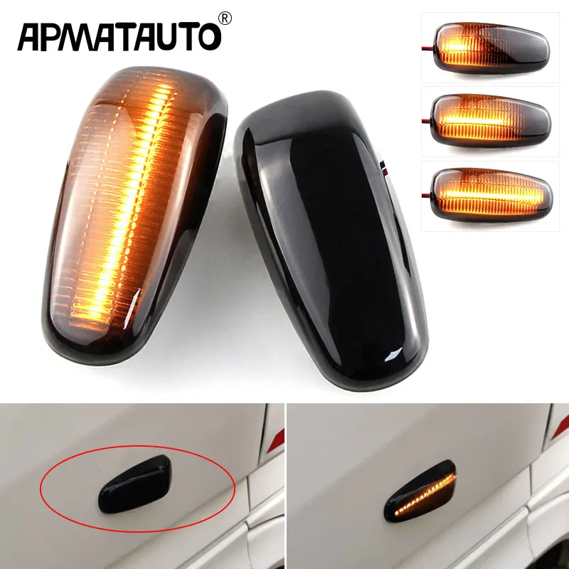 2 ชิ้น แบบไดนามิก LED ด้านข้างไฟเลี้ยวไฟแสดงสถานะสําหรับ Mercedes Benz W124 A124 C124 W163 W210 W202 W140 W638 SLK230 R129 R170