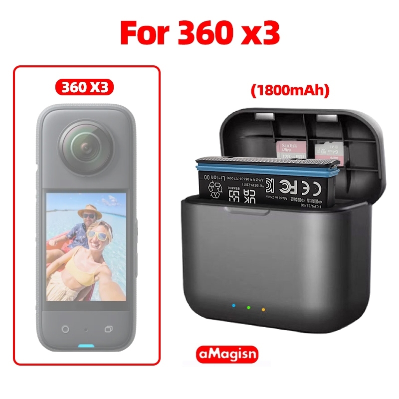 aMagisn 360 x3 Dual Battery Charging Box กล่องชาร์จเร็ว อุปกรณ์เสริม สําหรับ ONE X3 Charger