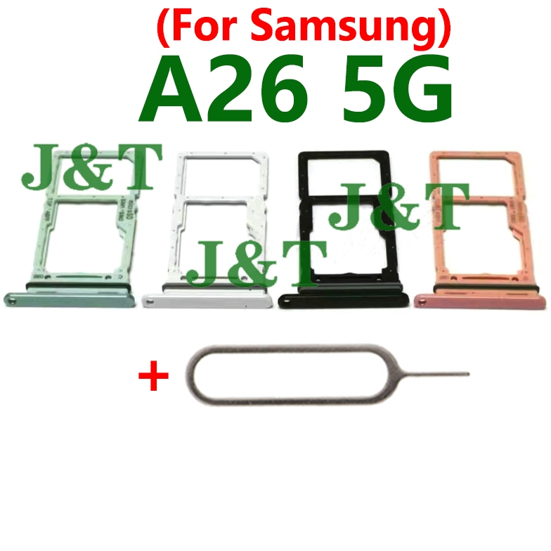 สําหรับ Samsung Galaxy A26 5G A266 ชิปซิมถาดการ์ดสล็อตอะแดปเตอร์ผู้ถือกระเป๋าฟรี Pin