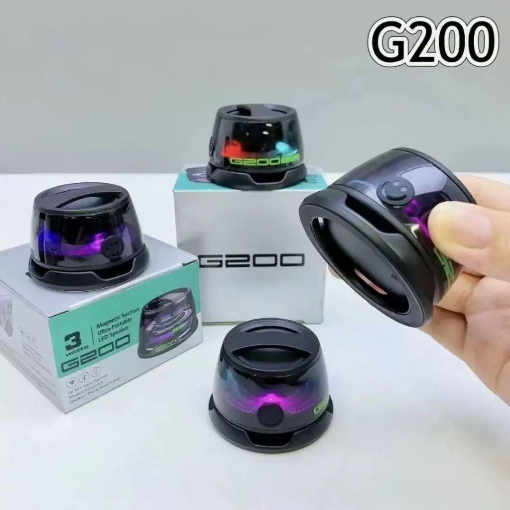 G200 ลําโพงแม่เหล็กบลูทูธสําหรับ 2025 ที่วางโทรศัพท์มือถือแบบพกพา RGB ไฟ LED เสียง TWS ลําโพงกันน้ํา