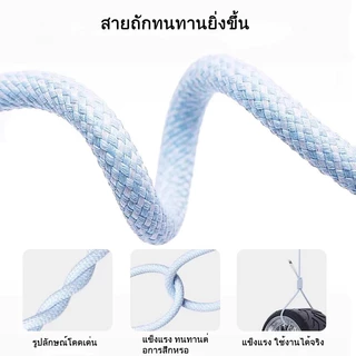 สายชาร์จ 120W 6A สายชาร์จถักเร็วพิเศษ USB เหมาะกับ TypeC, iP, Micro USB ใช้ได้กับ HW opp Apple สายชาร์จเร็ว 1ม/2ม
