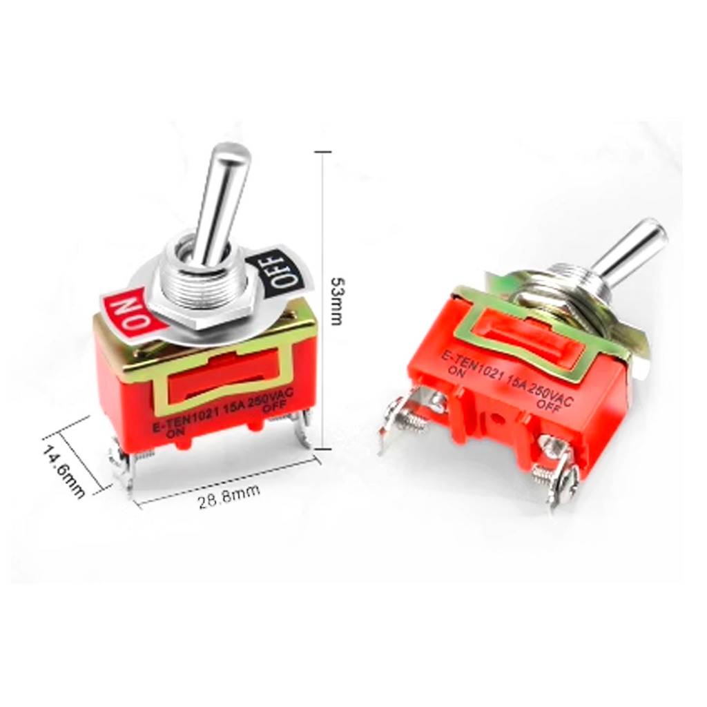 12MM Toggle Switch E-TEN1221/1021/1322 Push Rocker Switch รีเซ็ตสลับปุ่ม Push Switch 15A 250V