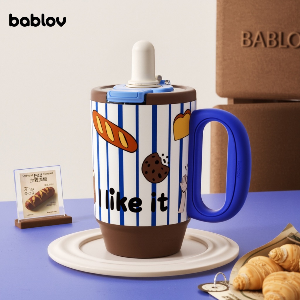 Bablov 680ml แก้วน้ําเคลือบเซรามิก, ป้องกันการรั่วซึม, ความร้อนและความเย็น, ด้ามจับตามหลักสรีรศาสตร์