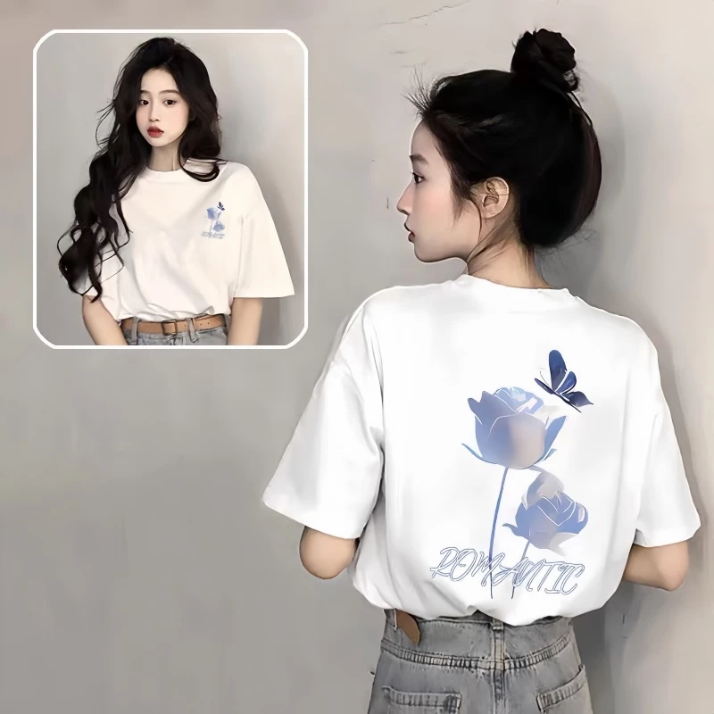 พิมพ์เวอร์ชั่นเกาหลี Oversize เสื้อผ้าแฟชั่นสาวอวบ เสื้อโอเวอร์ไซส์ผู้หญิง ไซส์ใหญ่  สินค้าใหม่  เนื้อผ้านิ่มๆใส่สบาย thumbnail 6
