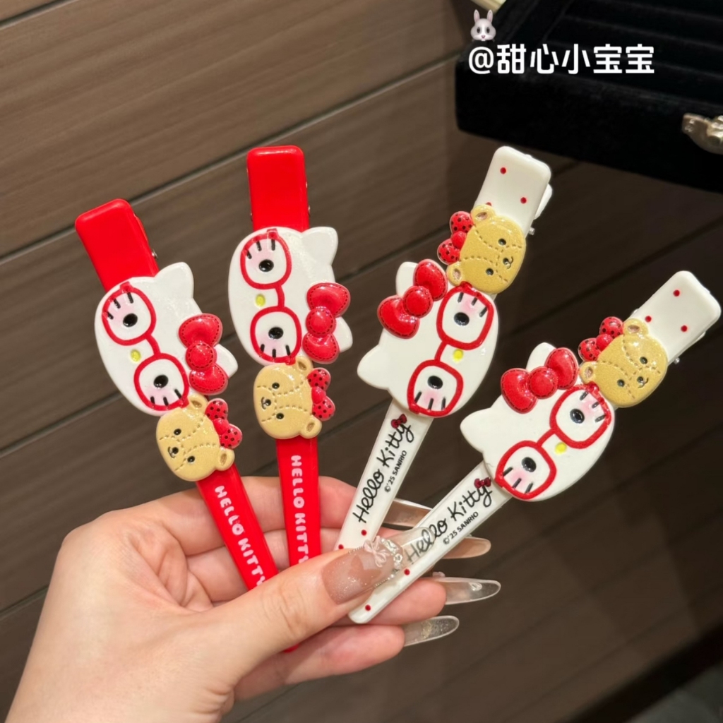 กิ๊บติดผมลายคิตตี้ขนาดใหญ่สำหรับสไตล์หวานน่ารัก และหน้าม้า ของตกแต่งทรงผม