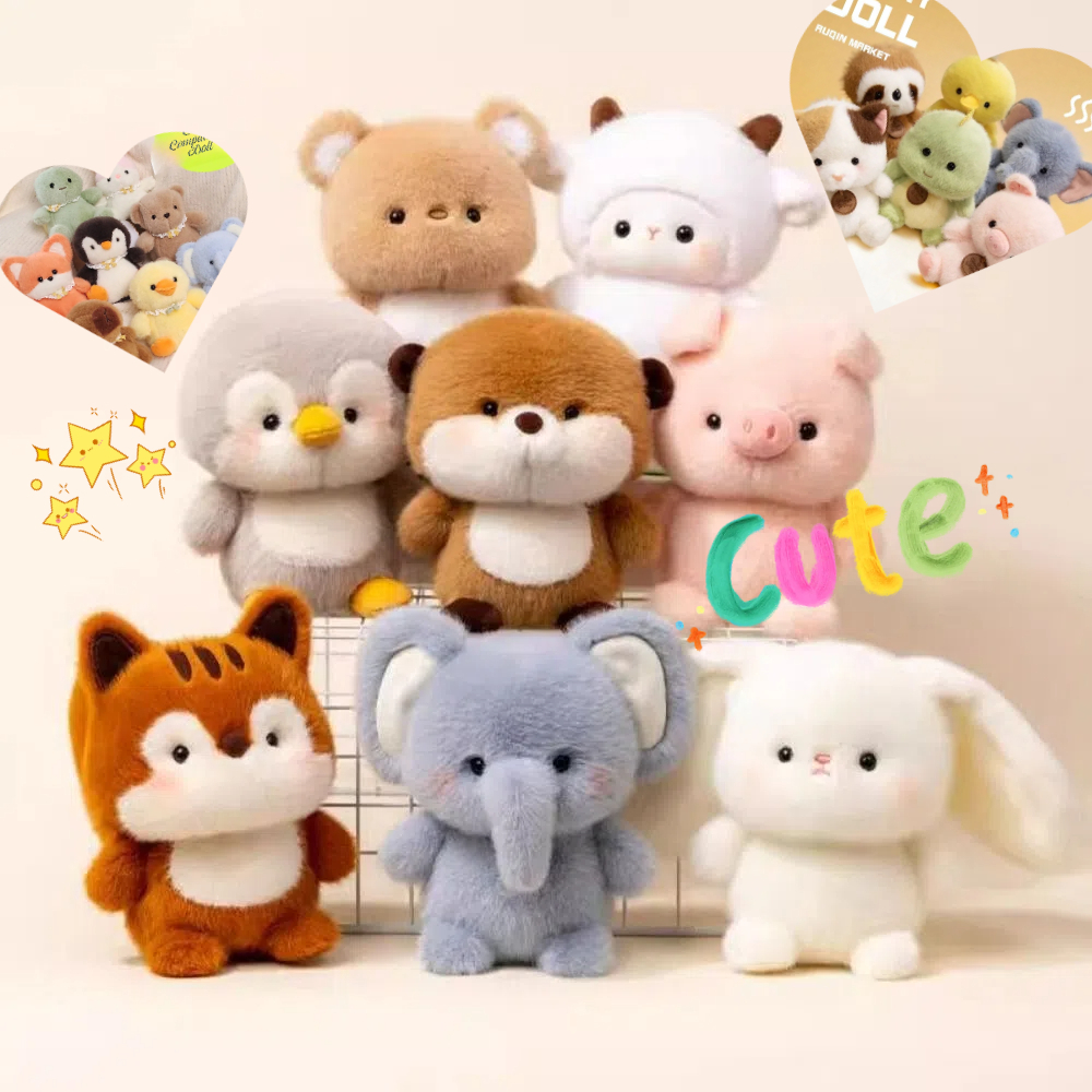 🧸💕Youmoot ตุ๊กตาสหาย,16เซนติเมตรช้างตุ๊กตาสัตว์หมอน,แฟชั่นหมีสุดนุ่มตุ๊กตาสัตว์ของเล่นตุ๊กตานอนของขวัญ