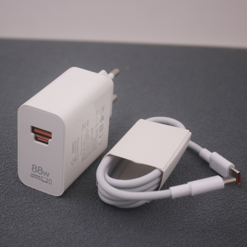 Original Honor 88W EU Super Charger USB A/USB C Dual Port Fast Charging Power Adapter สําหรับ Honor 