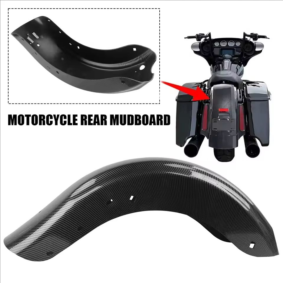 ด้านหลัง Fender คาร์บอนไฟเบอร์รถจักรยานยนต์ Mudguard สําหรับ Harley CVO Touring Electra Street Glide 2009-Up พลาสติก ABS