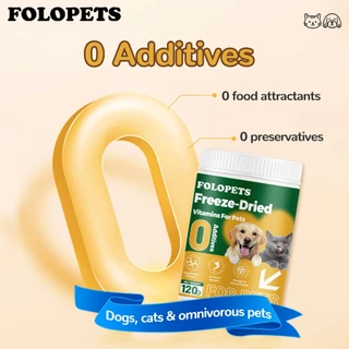 FOLOPETS ผงอาหารแมว ผงอาหารสุนัข 120ก แก้เบื่ออาหาร เพิ่มวิตามิน กลิ่นหอม อร่อย บํารุงขนสวย เสริมสร้างกล้ามเนื้อ