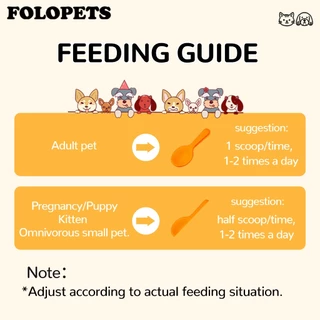 FOLOPETS ผงอาหารแมว ผงอาหารสุนัข 120ก แก้เบื่ออาหาร เพิ่มวิตามิน กลิ่นหอม อร่อย บํารุงขนสวย เสริมสร้างกล้ามเนื้อ