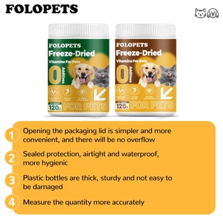 FOLOPETS ผงอาหารแมว ผงอาหารสุนัข 120ก แก้เบื่ออาหาร เพิ่มวิตามิน กลิ่นหอม อร่อย บํารุงขนสวย เสริมสร้างกล้ามเนื้อ
