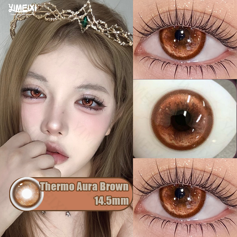 2ชิ้นฮาโลวีนคอนแทคเลนส์สีที่มีใบสั่งแพทย์สีน้ําตาล/สีแดง/สีฟ้าคอสเพลย์นุ่มและสบาย1-ปีใช้