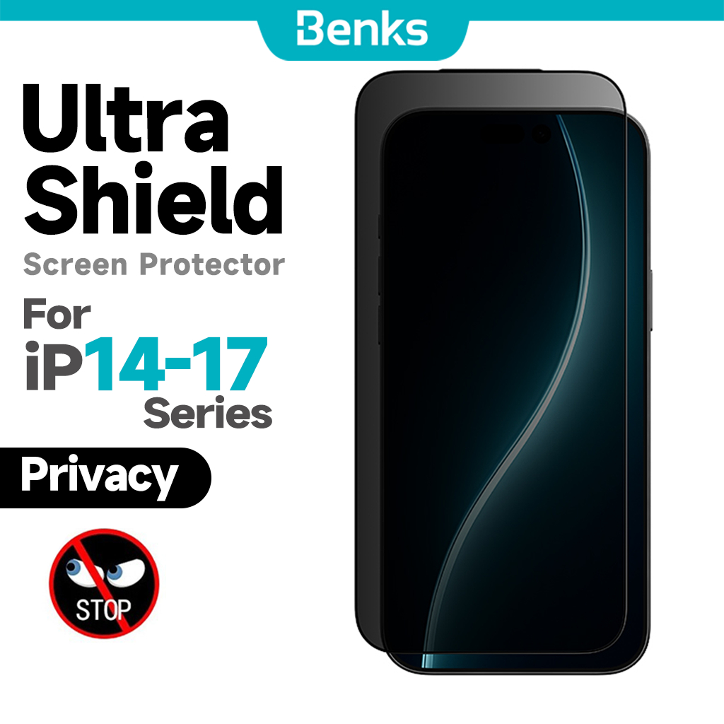 [Benks Official] Benks Ultra Shield Privacy Screen Protector สําหรับ IPhone 17 Air 16 15 Plus 14 Pro Max กระจกนิรภัยป้องกันการแอบดู Scratch และ Scratch Resistance ติดตั้งง่าย