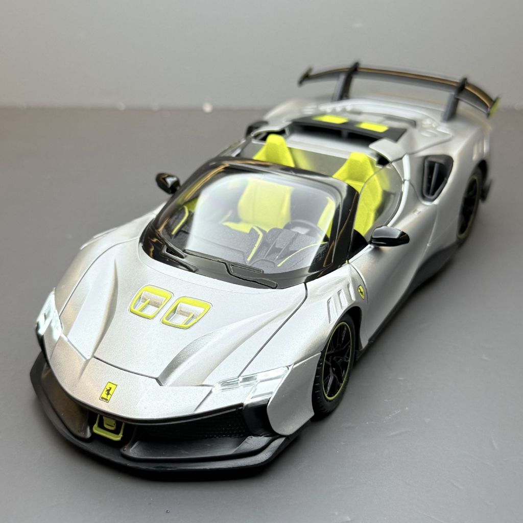DL 1:24 Ferrari LaFerrari F90XX Convertibleกีฬาโลหะของเล่นรถDiecastรถสําหรับชายเด็กจําลองเสียงLight Effectของขวัญงานอดิเรกคอลเลกชัน