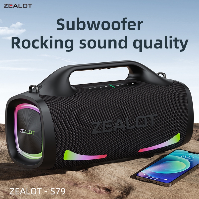 ZEALOT S79 ลําโพงบลูทูธ 100W ลําโพงไร้สายกันน้ําแบบพกพาเบสทรงพลังพร้อมแบตเตอรี่ 24000mAh ชาร์จเร็ว พ