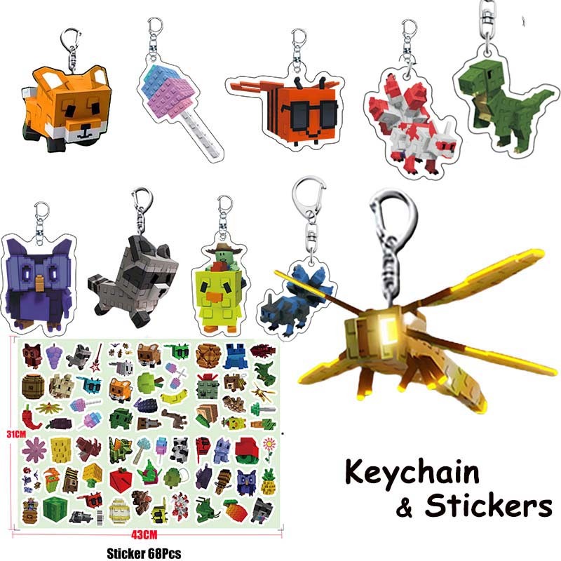 Roblox ของเล่น Grow A Garden พวงกุญแจอะคริลิค Raccoon Dragonfly Corrupted Kitsune สัตว์เลี้ยงจี้พวงก