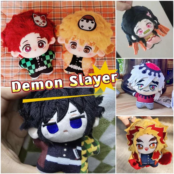 10 ซม.Demon Slayer Tokitou Muichiro Tomioka Giyuu Shinazugawa Sanemi ของเล่นตุ๊กตาคุณภาพสูงรูปของเล่นการ์ตูนเกมอะนิเมะคอสเพลย์ของเล่น Body Squeaking ตุ๊กตาจี้