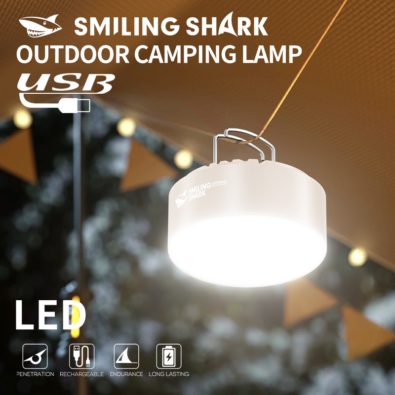 SmilingShark LY8322 ไฟแคมป์ปิ้ง เกี่ยวกับแม่เหล็ก สว่างมาก โคมไฟแคมป์ปิ้ง ด้วยการออกแบบฮูดแบบโปรตีน 