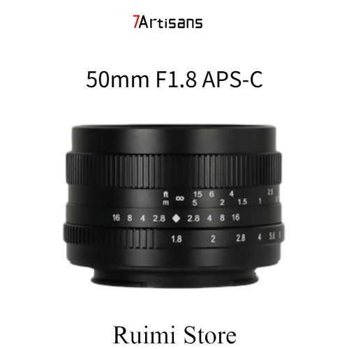 7artisans 50 มม.F1.8 APS-C รูรับแสงขนาดใหญ่ Portrait คู่มือโฟกัส Micro เลนส์กล้อง Fit สําหรับ E /XF 