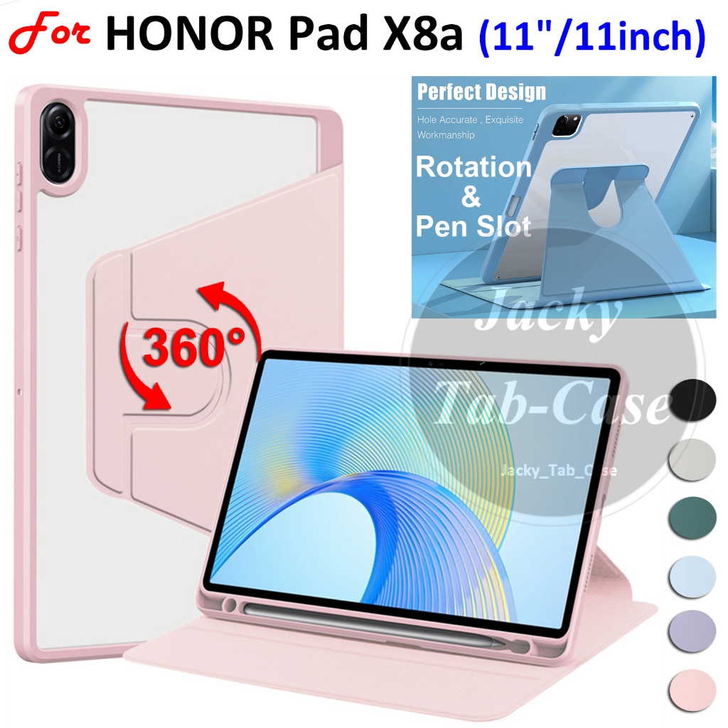สําหรับ HONOR Pad X8a (11") Wi-Fi | LTE Rotatable Stand Cover PadX8a NDL-W09 NDL-L09 อะคริลิคโปร่งใส