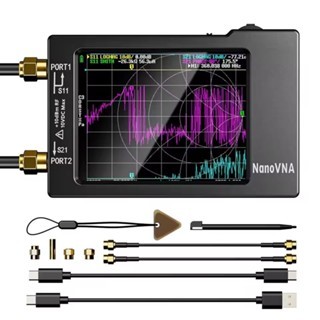 เสาอากาศ NanoVNA-H และเครื่องวิเคราะห์เครือข่ายเวกเตอร์ – 10KHz-1.5GHz (MF/HF/VHF/UHF) | หน้าจอสัมผัส 2.8" เปลือก ABS Type-C